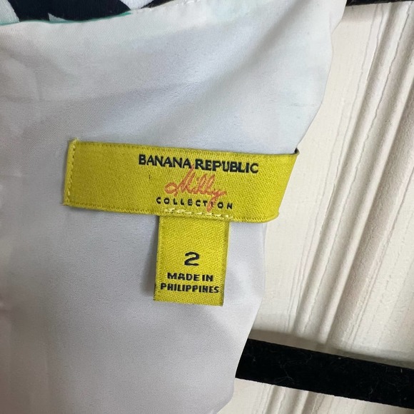 Banana Republic Milly Square Neckline Eden Rock Tropical Sheath Dress Size 2 - Picture 11 of 13